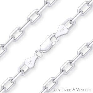 D-Cut Anchor Cable Link Chain Bracelet in Solid .925 Sterling Silver - 7"